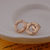 Rose Gold Loop with Rhinestone earrings