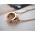 Rose Gold Finish Titanium Steel Double Rings Necklace