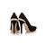 Black suede leather pointed head pump