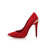 Red suede leather pointed head pump