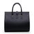 Black leather flap tote