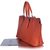 Orange leather tote