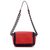 Red leather metal chain shoulder bag