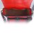 Red leather metal chain shoulder bag