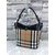 Large check fabric leather trim hobo shoulder bag