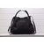 Black leather with house check fabric hobo shoulder bag