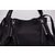 Black leather with house check fabric hobo shoulder bag