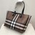 Medium Check Tote Dark Birch Brown