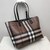 Medium Check Tote Dark Birch Brown