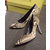 Gray snake pattern leather point head pump