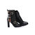 Leather buckle strap short boots