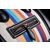 Luggage Nano Tote PM multi color strip cotton fabric