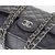 Black Ball Skin Leather Quilting Chain Bag (Nickel)