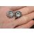 Rhinestone flower double C logo 925 silver earrings