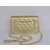 Golden lamb skin leather flap bag