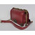 Red cow hide leather flap bag