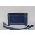 Blue leather & calf hair flap bag