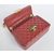 Red lamb skin leather flap bag