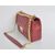 Red lamb skin leather flap bag