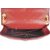 Dark red lamb skin leather flap bag