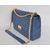 Dark blue lamb skin leather flap bag