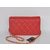 Red lamb skin leather flap bag