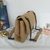 Beige lamb skin leather flap chain shoulder bag