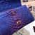 Blue with red real python leather flap bag