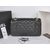 Original black leather camellia charm flap bag