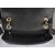 Original black leather camellia charm flap bag