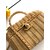 Vanity Case Braided Rattan & Gold-Tone Metal  Beige