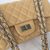 Beige lamb skin leather reissue flap bag