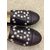 Calfskin leather rivet double C logo casual flats