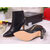 Leather pointed head pump short boots