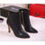 Leather pointed head pump short boots