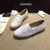 white lambskin leather espadrilles loafers