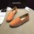 orange lambskin leather espadrilles loafers