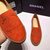 orange suede leather espadrilles loafers