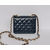 Blue Patent Leather Turn Lock Chain Shoulder Bag