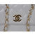 White Patent Leather Turn Lock Chain Shoulder Bag