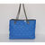 Blue Lamb Leather Quilting Tote Bag