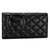 Patent Leather Double C Logo Black Lambskin Leather Wallet