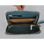 Leather metal chain edge zipper long wallet