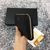 Caviar leather zipper long wallet