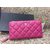 Leather zipper long wallet