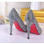 Shining rhinestone point head pump