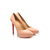 Pink patent leather platform pointed head pump