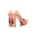 Pink patent leather platform pointed head pump