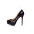 Black patent leather cut out platform pump