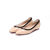 Beige patent leather point head flat